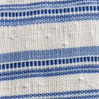 Macro photograph of blue and white handwoven kala cotton fabric