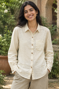 White Comfort shirt on a smiling Indian woman outdoors